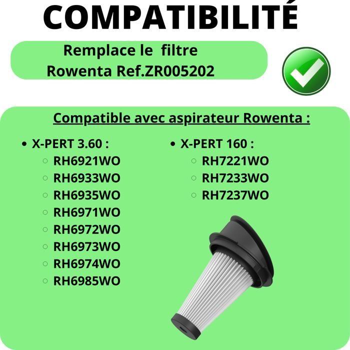 Filtre pour Rowenta remplacement filtre ZR005202 [Lot 2] Aspirateur X-PERT 3.60 X-PERT 160