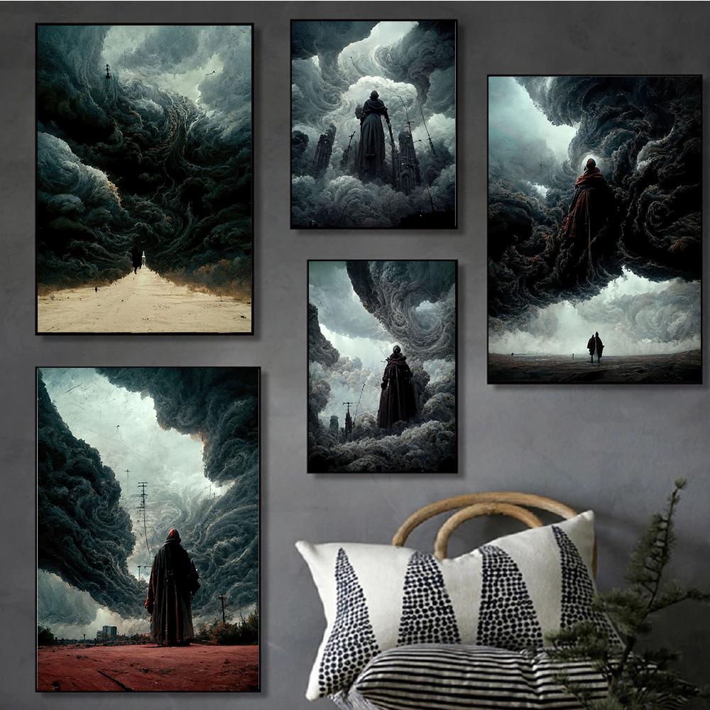 Abstract Outer World Storm Traveler Prints Poster Canva Painting Modern Wall Art Picture For Living Room Bedroom Home Decoration
