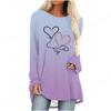 2025 Love Heart 3D Print Long Sleeve T Shirt Women Fashion Crewneck Long Tunic Tops Women T Shirt T Shirt Feminino