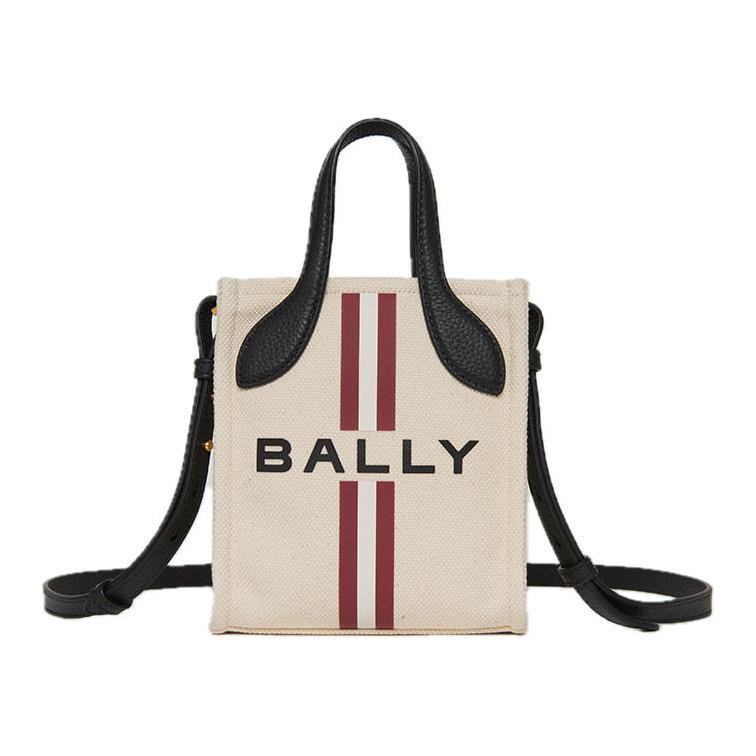 Bally Логотип Регулируемый плечевой ремень Ткань и кожа Сумка-тоут Женская сумка-тоут Натуральный 6307790