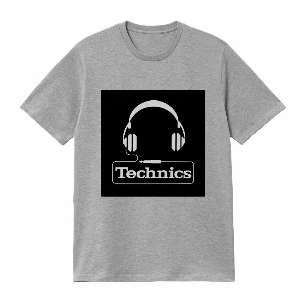 Technics Headphone Logo Tshirt Summer Casual Cotton Tee Oversized Streetwear Tops Vintage Graphic Print Unisex Unisex Unisex