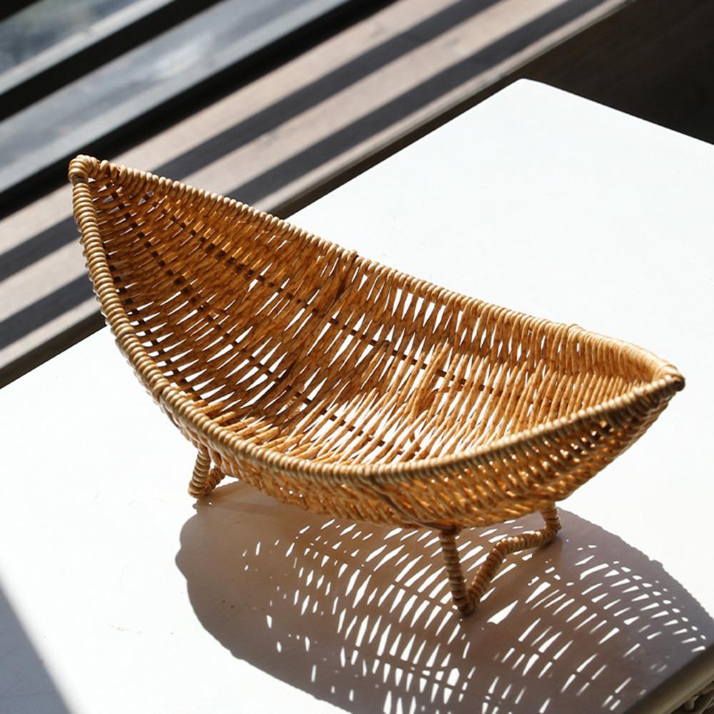 Rattan Fruit Bowl Tray For Coffee Table Woven Sundries Basket Rattan Fruit Tray 29*12*6.5cm Home Kitchen Tableware Accessories