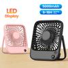 Portable Desk Fan 2000mAh/5000mAh Rechargeable Battery Operated Quiet Silent Thin Desktop Fan for Office,Travel,Library Neck Fan
