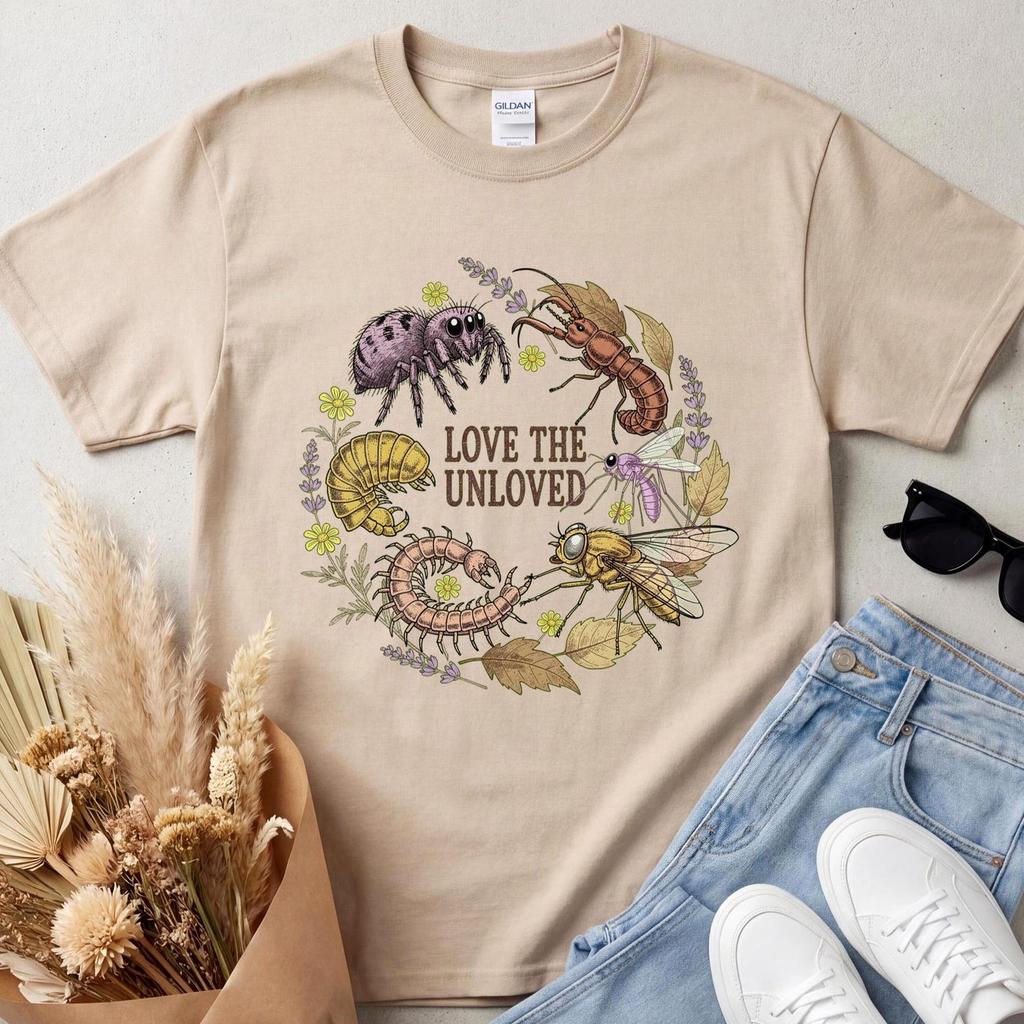 Love The Unloved Tee, Sad Bug Summer Goblincore Graphic Shirt, Weirdcore Beetle T-Shirt, Ladybug Insect Apparel Unisex
