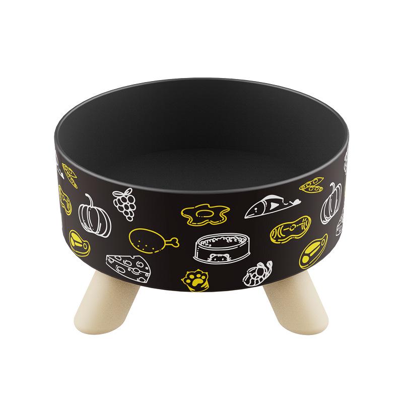 Миска для питомца из нержавеющей стали на высокой ножке в горошек - Защита от проливания, Защита шеи для кошек и собак