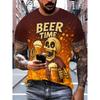 Men's Street Hip Hop T-shirt Summer Fashion Flame Billiards Pattern Casual Street Fashion Short Sleeve
