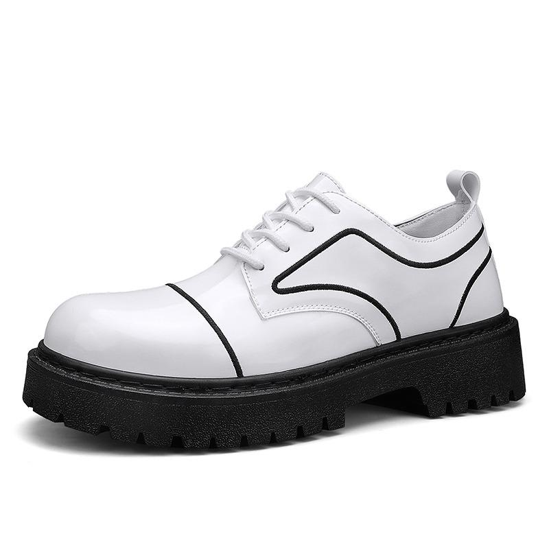 Модные блестящие кожаные туфли для мужчин, модные туфли на платформе, повседневная обувь для мужчин в британском стиле, черные туфли для мужчин, zapatos de cuero hombre