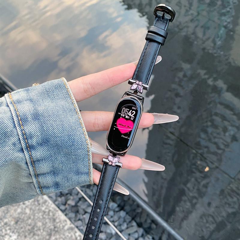 Роскошный кожаный ремешок для браслета Xiaomi Mi Band 9, сменный многоцветный ремешок для браслета Xiaomi mi band 8, браслет Correa