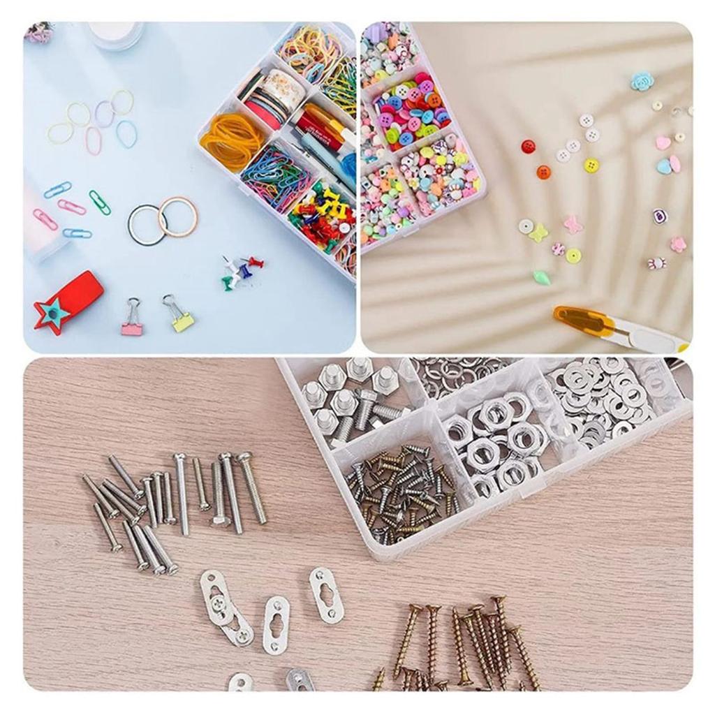 15 сеток пластиковый органайзер коробка утолщение съемный видимый контейнер для бусин с крышкой