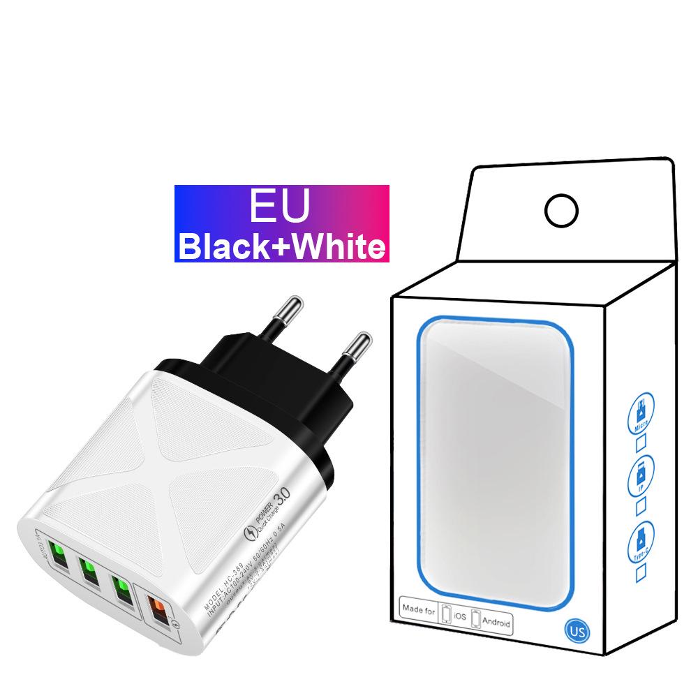 New QC3.0 4-Port Fast Charger: 5V/9V/12V European, American, British & Australian Standard