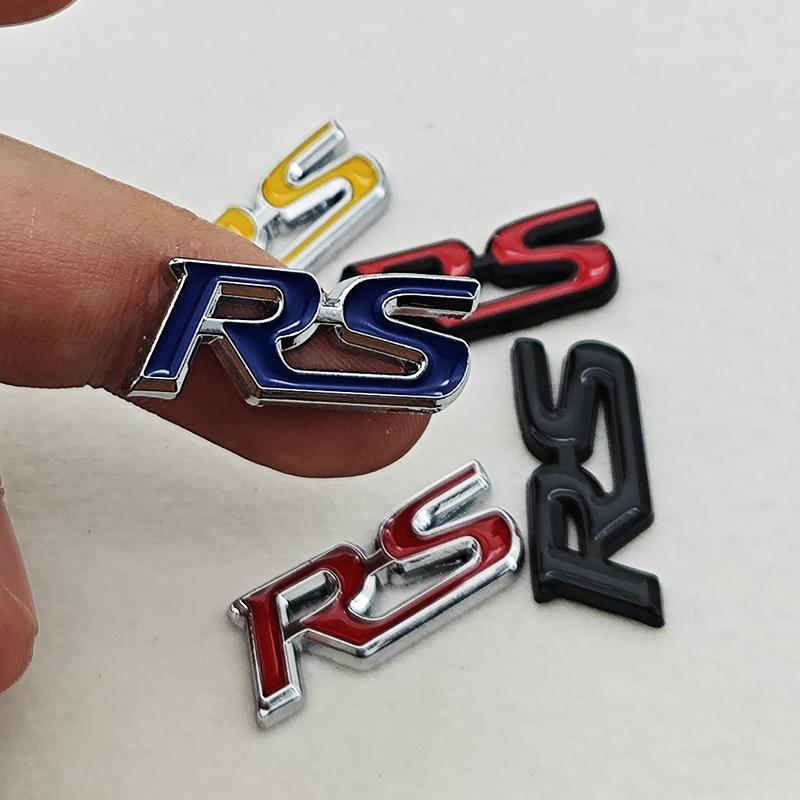 AAALY1 3D Metal Car Steering Wheel Emblem RS Logo Sticker Badge Decals For Honda Civic Accord HRV CRV Jazz City Pilot Fit Accessories