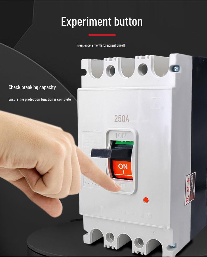 Transparent Plastic Circuit Breaker DZ10-100/3300, 3-Phase 3-Wire, 3P/100A, 63A 380V.