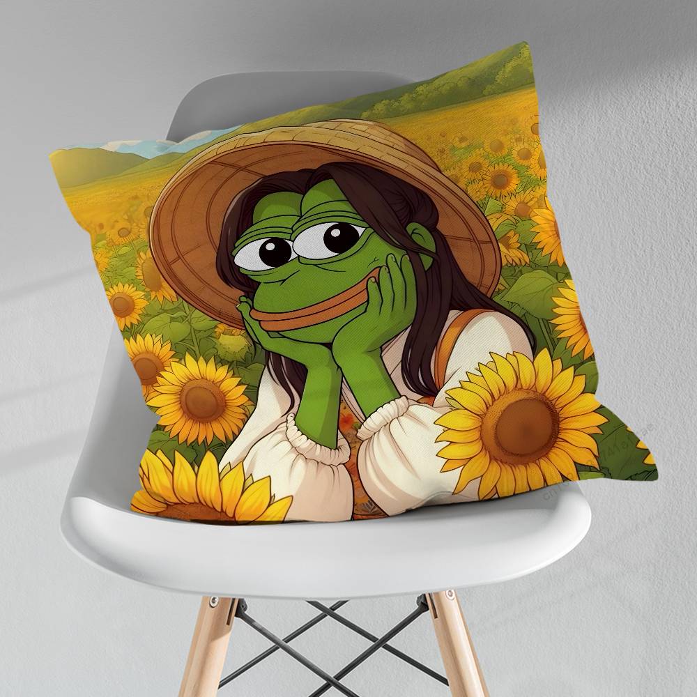 Frog Art PPepe Cartoon Pillow Case For 30x30cm45x45cm55x55cm For Home Bedroom Decoration And Protector