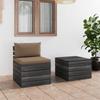 Day and Night - Day and Night Pallet Garden Furniture 2 Pieces Pine Wood Cushions