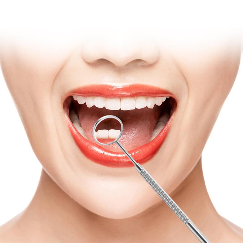 Стоматологическое зеркало №5 из нержавеющей стали с ручкой 6,2 дюйма, инструмент для стоматолога для осмотра чистки зубов
