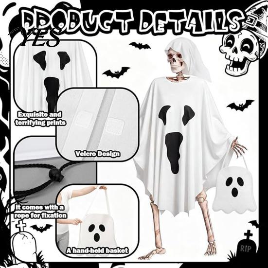 Garden Skull Decor Costume Set, Easy-to-Wear Outdoor Skeleton Outfit, Reinforced Breezy Weather Stitching Durable Cosplay Costume, for Home Courtyard