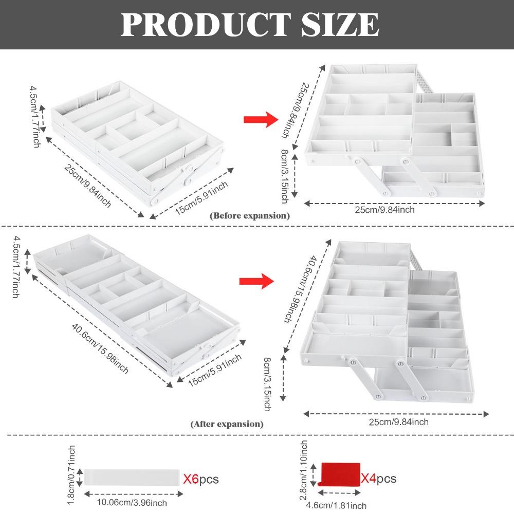 Многоячеечный органайзер для ящиков 2/3 яруса Разделитель для хранения столовых приборов Косметика Утварь