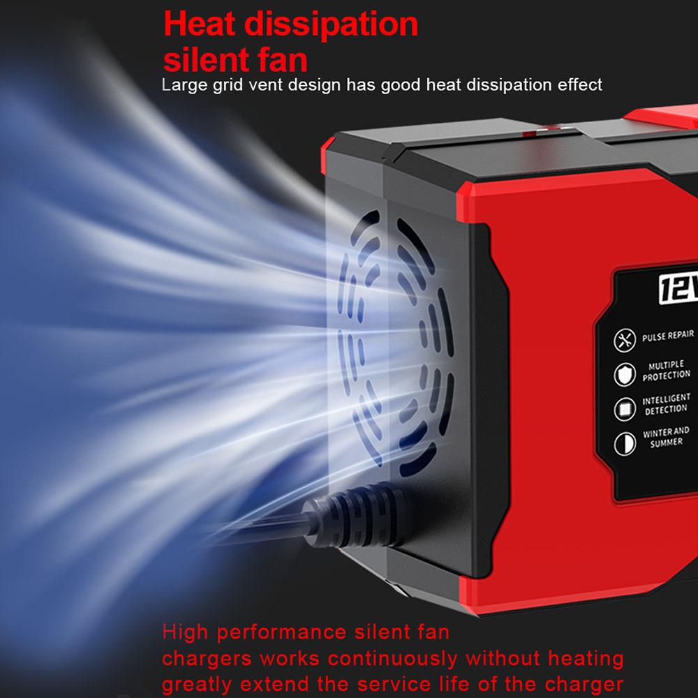 Зарядное устройство для литий-железо-фосфатных аккумуляторов 12 В 10 А 14,6 В 10 А, импульсное восстановление, зарядное устройство для автомобильного аккумулятора, цифровой ЖК-дисплей, умная зарядка аккумулятора, вилка ЕС/США