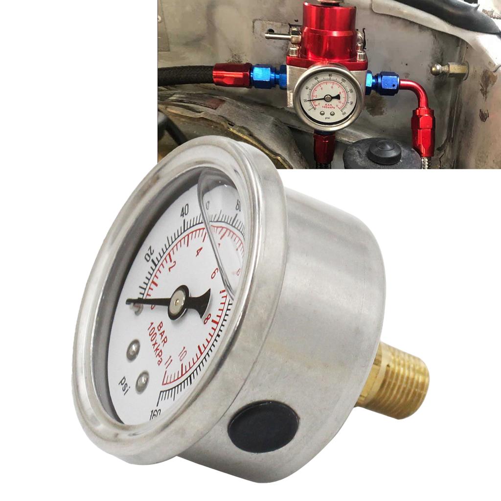 Манометр давления масла для Авто Жидкость Жидкость 0-160 psi 1/8 NPT Тестер Система мониторинга Топливный манометр Измеритель Универсальный