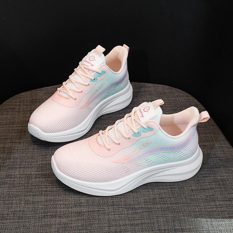 Весна 2025 года, новая корейская версия, дышащая женская обувь с плетением из мух, спортивная обувь для студентов, повседневная обувь FZ6602