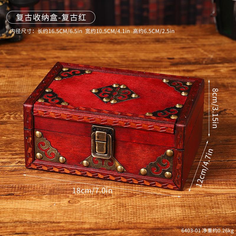 Ретро Деревянный Ящик для Хранения с Крышкой Шкатулка для Украшений Настольное Украшение Декоративный Органайзер Домашнее Хранение Украшение для Окна Реквизит для Фотосъемки