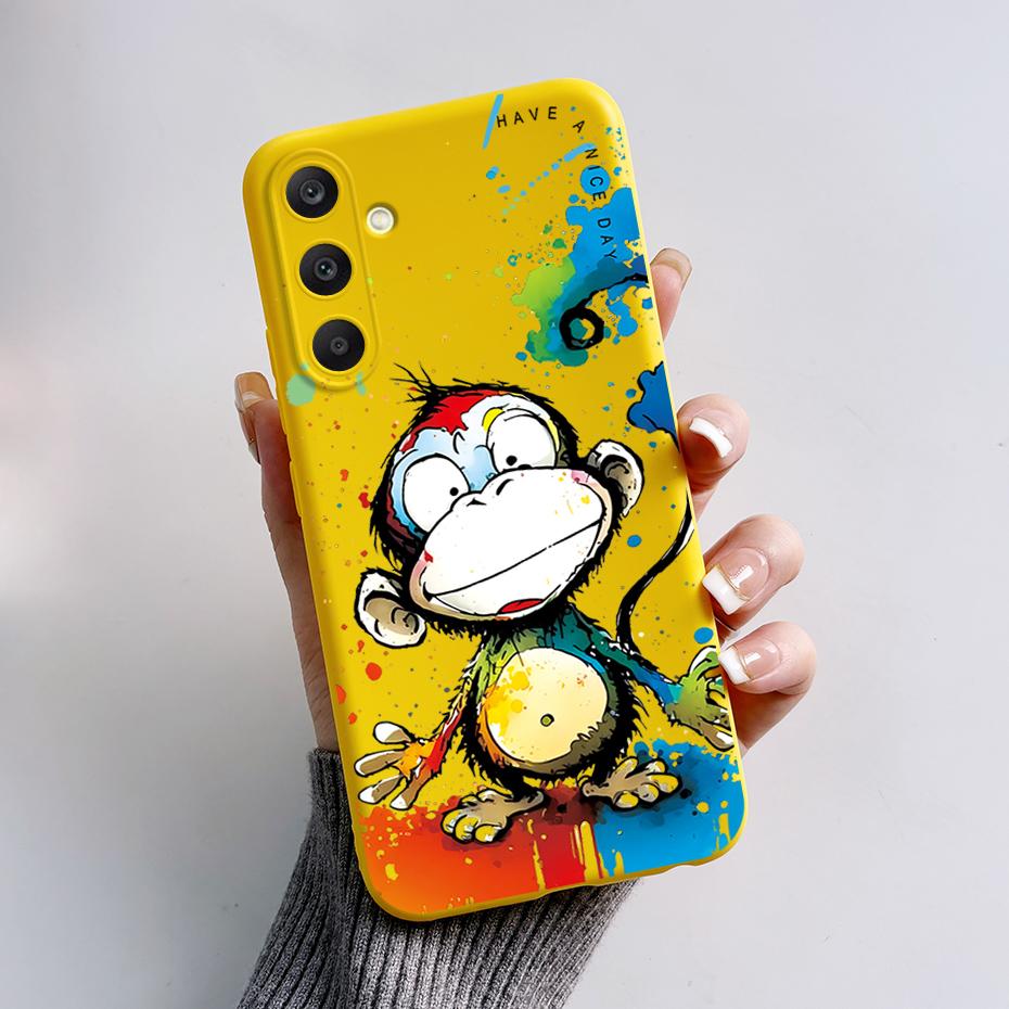 For Samsung A25 5G Case SM-A256B Stylish Painted Soft Silicone Shockproof Cover For Samsung Galaxy A15 A25 A35 A55 5G 2023 Capa