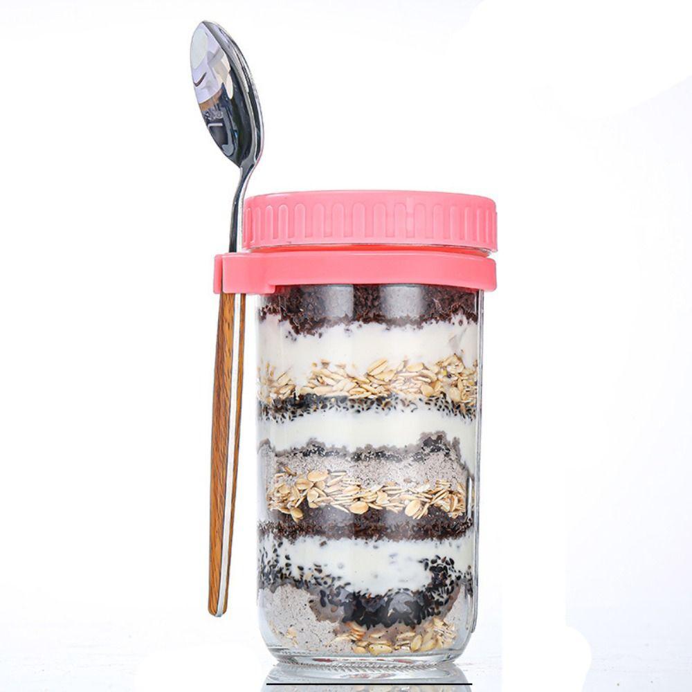Контейнеры для йогурта 16 унций с крышками, банки для хранения хлопьев, стеклянные бутылки, контейнеры