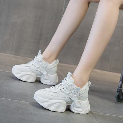 Кроссовки папы 2025 весна новые на толстой подошве с внутренней высотой 8 см звезды такие же повседневные универсальные модные стиль шнуровка женские