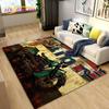 Retro Vintage Motorcycle Area Rug Large,Carpet Rug for Living Room Bedroom Sofa,Kitchen Bathroom Doormat Non-slip Floor Mat Gift