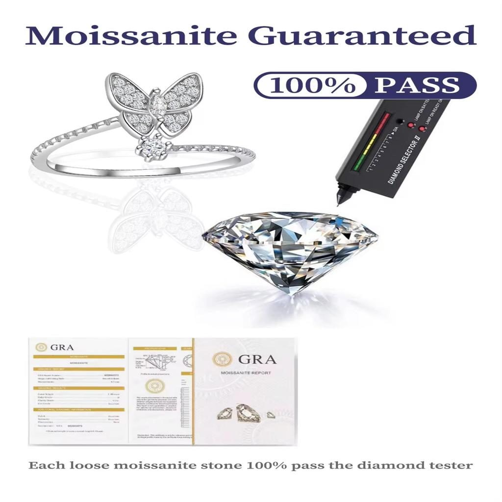 Shiny Butterfly Rings For Women Girls Minimalist Ring Delicate Women Silver Color White Stone Butterfly Ring Wedding Bands Jewelry