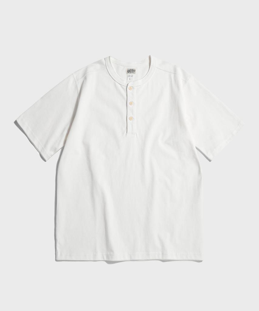 Beulonseun Хлопковая футболка-henley с коротким рукавом, 10,6 унций, белая