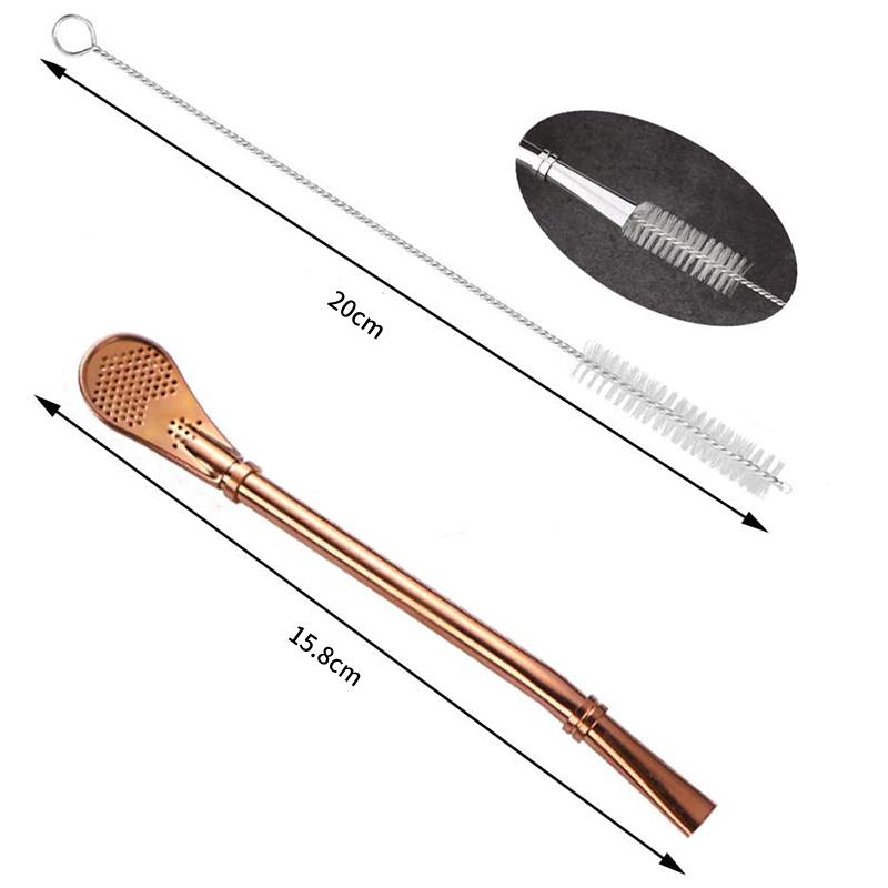 2 шт. бомбилья из нержавеющей стали для заваривания чая Yerba Mate, ложки для питья, фильтры, соломинки для помешивания, щетка для чистки