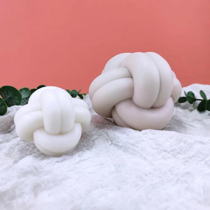 Новая силиконовая форма для свечи 'Узел крест-накрест', 3D, шпагат, сферическая, принадлежности для изготовления свечей, инструмент для литья мыла, гипса, эпоксидной смолы, ручной работы
