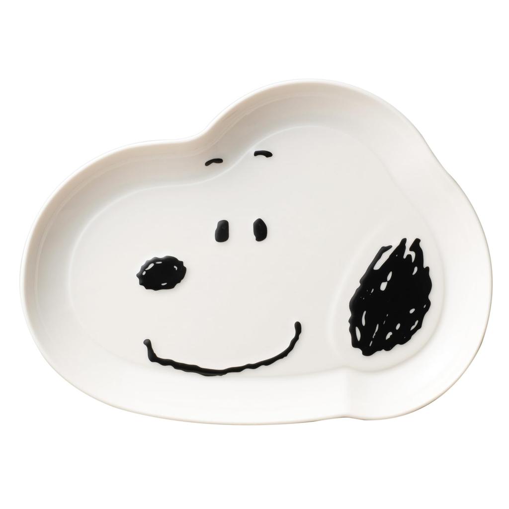 Snoopy Dish Plate L 30 X 23cm Microwave Safe Dishwasher Safe Die Cut Face 600105 "PEANUTS" Approx.
