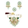 Бирюзовый, синий и зеленый Meenakari, каскадные бусины-водопад, ожерелье, серьги и кольца, набор для женщин
