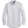 Polo SS24 Plaid Pony Logo Embroidered Oxford Long Sleeve Shirt Men Shirts Blue Gray 710823146-001