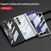 Роскошный прозрачный гальванизированный чехол Samsung Z Fold7 с кронштейном для шарнира и пленкой