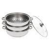 1/2/3-Layer Vegetable Steamer Pan Set Stainless Steel Double Boilers Steaming Cookware  Stock