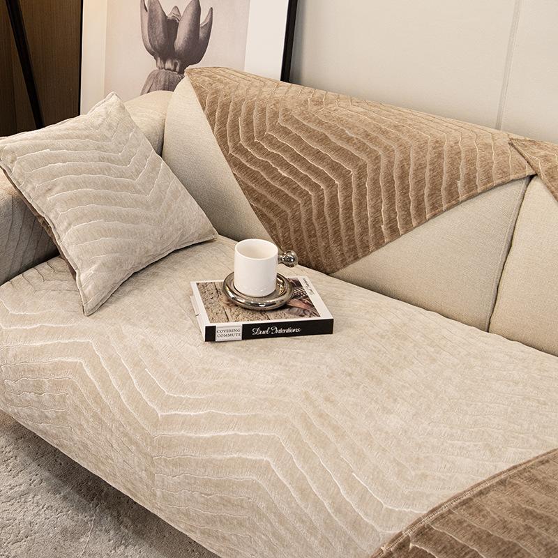 Четырехсезонный универсальный противоскользящий коврик для дивана, минималистичный современный высококачественный светильник для подушки сиденья, роскошный серый чехол для дивана для гостиной, тканевый чехол
