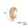Htpwe Copper Metal Inlaid Zirconium Multi-layer Star Ring Opening Ring Women's Plated 18k Gold Couple Holiday Gift Ring Zircon
