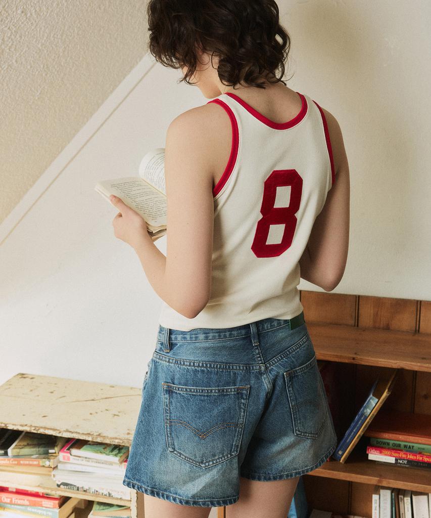 GREENBUTTER No.8 Applique Sleeveless (L/Beige)