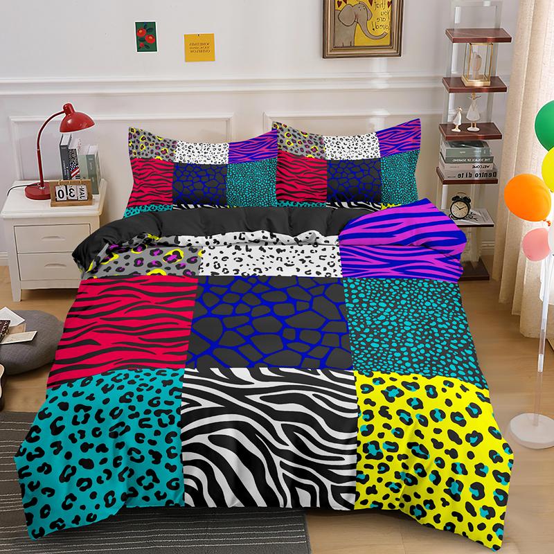 Leopard Print King Queen Duvet Cover Brown Cheetah Skin Pattern Bedding Set For Teens Girl Women Leopard 2/3pcs Soft Quilt Cover