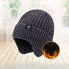 Middle Aged and Elderly Men's Hats for Winter Warmth and Ear Protection Elderly Father and Grandfather's Thick Knitted Woolen Hats for Men In Winter