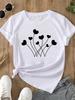 (Asian Size)  O-neck Women's Top T Clothing Print Short Sleeve T-shirts Sweet Love Cute 90s Fashion Female Casual Graphic Tee