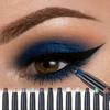 Luxurious Eyeshadow Stick Shimmer & Matte Easy Glide Long-Lasting Waterproof Eye Makeup with Natural Black Blue & Green Tones