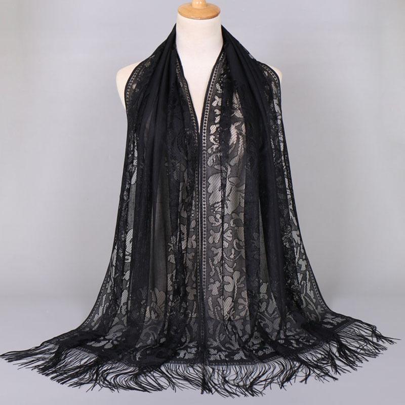 Elegant Lace Scarf for Women Tassel Trimmed Summer Sunscreen Shawl Lightweight Party Wedding Poncho Boho Chic Beach Cover Up