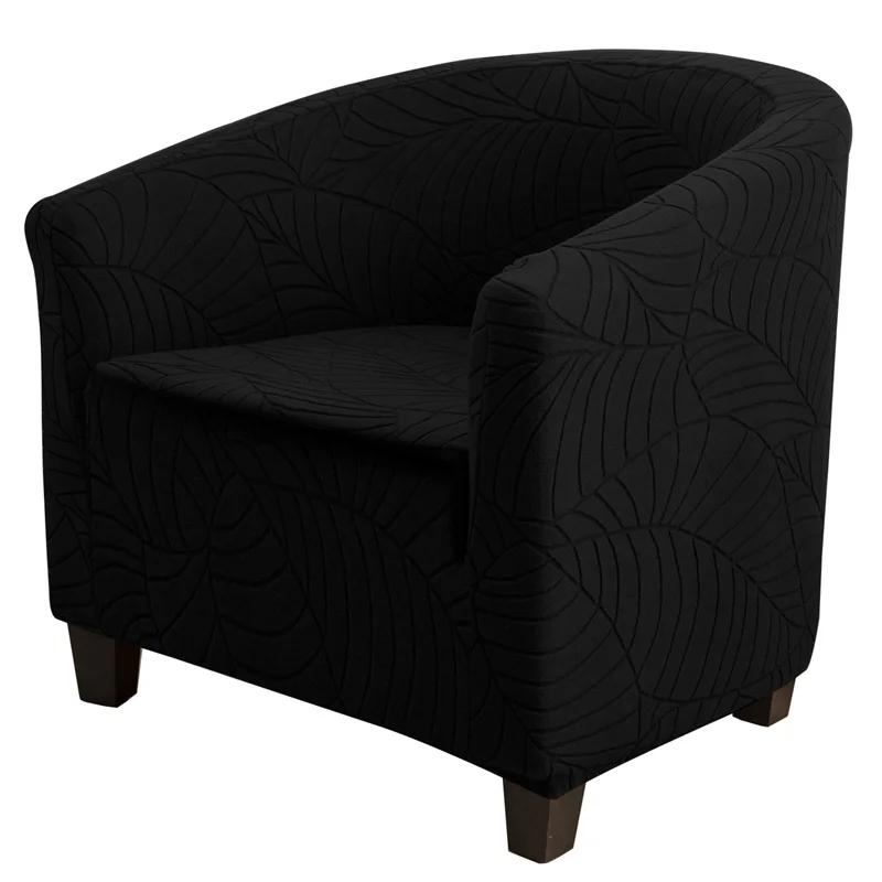 Stretch Tub Chair Cover Spandex Armchair Cover Leaves Jacquard Home Decor Club Sofa Slipcover for Living Room Couch Covers