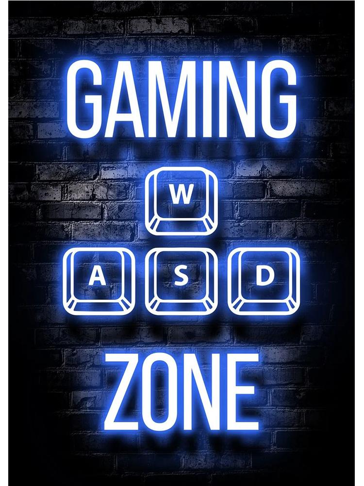 Neon Design Gamepad Game Quote Posters Canvas Painting VR Gaming Girl Wall Art Picture Gamer Boy Room Home Decoration No LED