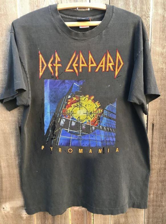 Def Leppard Pyromania Футболка Классический Стиль Угольный Цвет Футболка Vtg KH15693 Унисекс Футболка