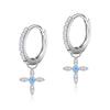 Naniwaai Earrings Ladies November Birthstone Hoop Sway 2Way Flower Woman Silver Compatible with Metal Allergies Cross Adult Accessories Present